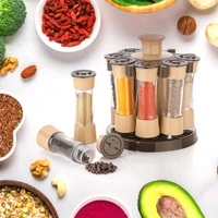 Revolving Spice Rack for Kitchen and Dining Table, 8 Spice jars with 120 ml Approx, Condiment Set, Herb Seasoning Organizer (8 Pcs Set)
