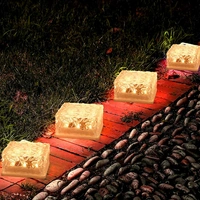 Solar Ice Cube Shaped Garden Light, Ice Cube Shaped Garden Warm Light Outdoor Solar Garden Decorative Lights for Walkway Pathway Backyard Christmas Decoration Parties - 2