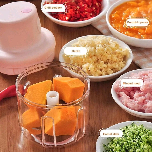 Kitchen Portable USB Rechargeable Electric Fruit Vegetable Onion Garlic Cutter/Chopper/Slicer/Food Processor 
