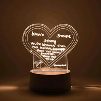 Creative Visualization Lamp 3 D Acrylic Decorative Lamp for Creative Keeps Notes Drawing Table Lamp With Pen for Home Decor / Bedroom / Gift / Office Decoration / Erasable Board (1 pc)