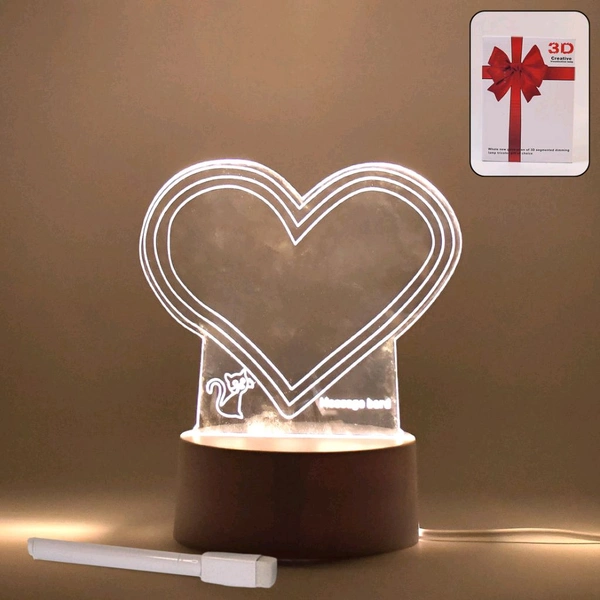 Creative Visualization Lamp 3 D Acrylic Decorative Lamp for Creative Keeps Notes Drawing Table Lamp With Pen for Home Decor / Bedroom / Gift / Office Decoration / Erasable Board (1 pc)