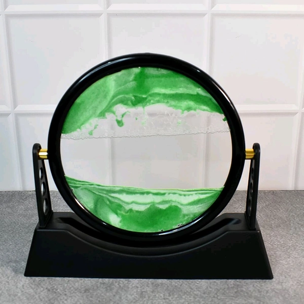 3D Deep Sea Landscape Liquid Motion Display, Moving Sand Frame Relaxing Desktop Home Decor (1 Pc)