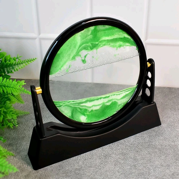 3D Deep Sea Landscape Liquid Motion Display, Moving Sand Frame Relaxing Desktop Home Decor (1 Pc)