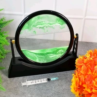 3D Deep Sea Landscape Liquid Motion Display, Moving Sand Frame Relaxing Desktop Home Decor (1 Pc)