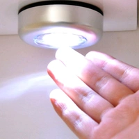 Round Shaped LED Battery-Powered Wireless Night Light Stick Tap Night Lamp (Pack Of 2)