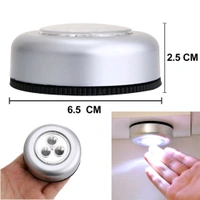 Round Shaped LED Battery-Powered Wireless Night Light Stick Tap Night Lamp (Pack Of 2)