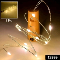 Wine Bottle Cork String Light | Multi LED / 2M Cable Length Copper Wire Battery Operated for New Year, Indoor Outdoor Light Decoration for Home Birthday Party (Warm white / 2 Pc)