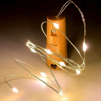 Wine Bottle Cork String Light | Multi LED / 2M Cable Length Copper Wire Battery Operated for New Year, Indoor Outdoor Light Decoration for Home Birthday Party (Warm white / 2 Pc)