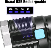 Multifunctional 4-LED Rechargeable Torch – 800 Lumens, Long-Range Beam & COB Light