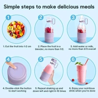 Multi-Purpose Portable USB Electric Juicer 6-Blades, Protein Shaker, Blender Mixer Cup (380 ML)