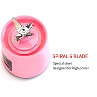 Multi-Purpose Portable USB Electric Juicer 6-Blades, Protein Shaker, Blender Mixer Cup (380 ML)