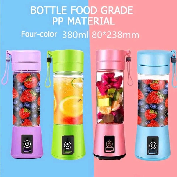 Multi-Purpose Portable USB Electric Juicer 6-Blades, Protein Shaker, Blender Mixer Cup (380 ML)