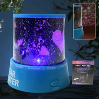 LED Projector Night Light Amazing Lamp, 3 Battery operated lamps, Rotation With the music Function, Master for Kids Bedroom Home Decoration Night Romantic Gift (Battery Not Included / 1 pc)