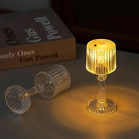 LED Table Lamp Portable Crystal White Glass Plastic Lamps for Restaurant, Outdoor, Office, Lamp, Show-piece Festival New Year Diwali Gift Decoration Home Decor Party Mini Acrylic LED Desk Lamps Battery Powered (1 Pc / Small)