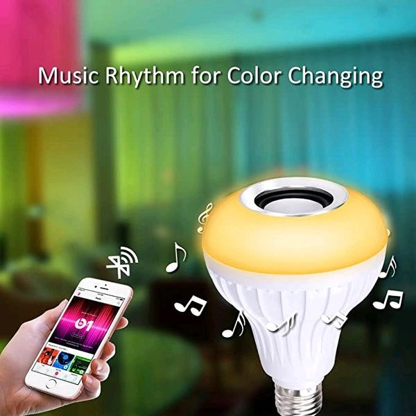 12 W LED Colorful Light Lamp Bulb with Remote Control & Built-in Speaker (Multicolor)
