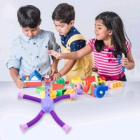LED Telescopic Suction Cup Giraffe Toy, Tubes Fidget Toys, Shape Changing Telescopic Sensory Tubes Fidget Tubes Sensory Toys Suction Toy, Funny Gift  - 4 Pieces Set