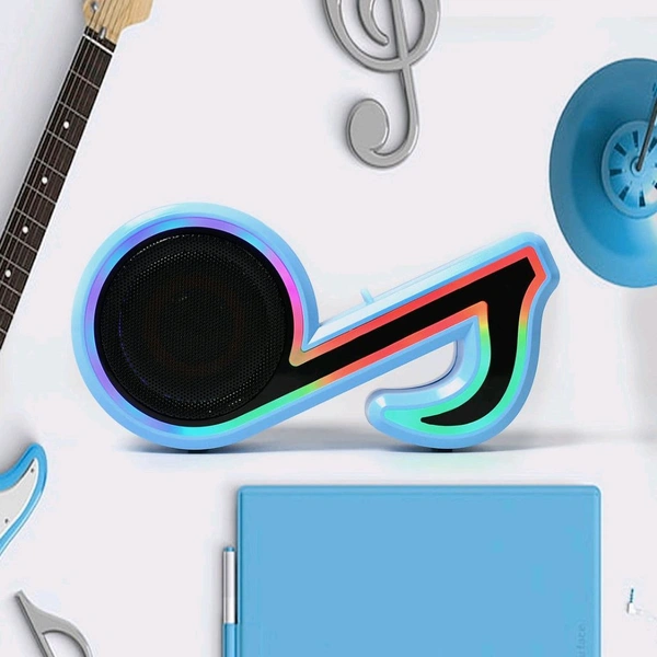 Mini Portable Music Note Shape Speaker Subwoofer Colourful Musical Note LED Lighting Sound For Creatives Gift Computer Phone Sound Equipment, Bluetooth speaker (Media Player) BT speaker