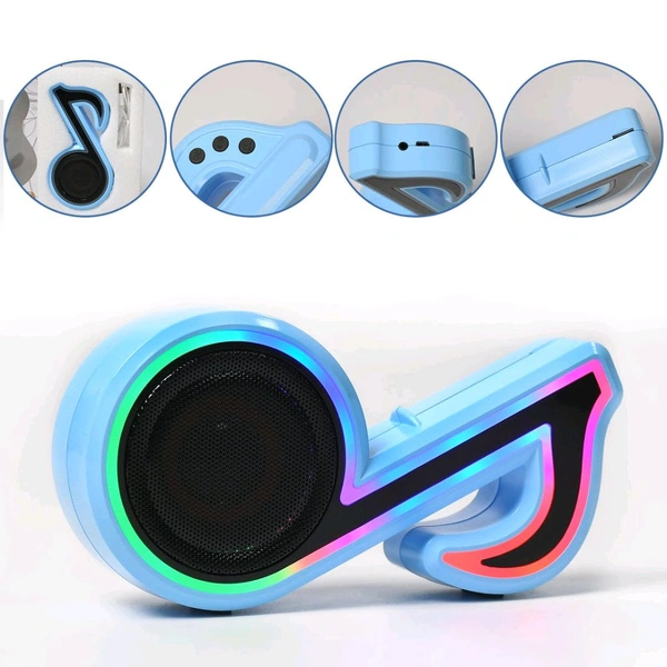 Mini Portable Music Note Shape Speaker Subwoofer Colourful Musical Note LED Lighting Sound For Creatives Gift Computer Phone Sound Equipment, Bluetooth speaker (Media Player) BT speaker