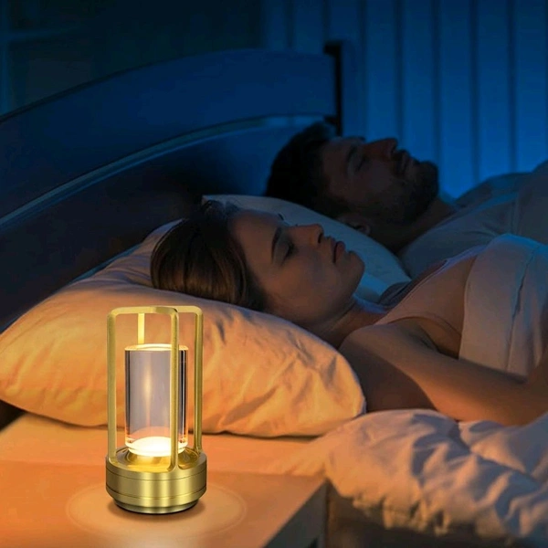 Crystal Lantern Table Lamp – Rechargeable & Cordless LED Light (1 Pc) Perfect for Restaurants, Bedrooms, Outdoor Spaces & More