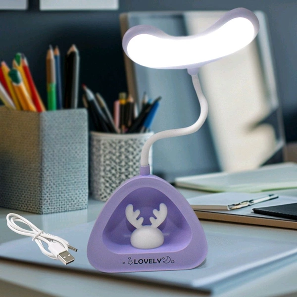 Cute & Lovely LED Desk Lamp – Button Control (1 Pc) Perfect for Reading, Studying, and Cozy Nights