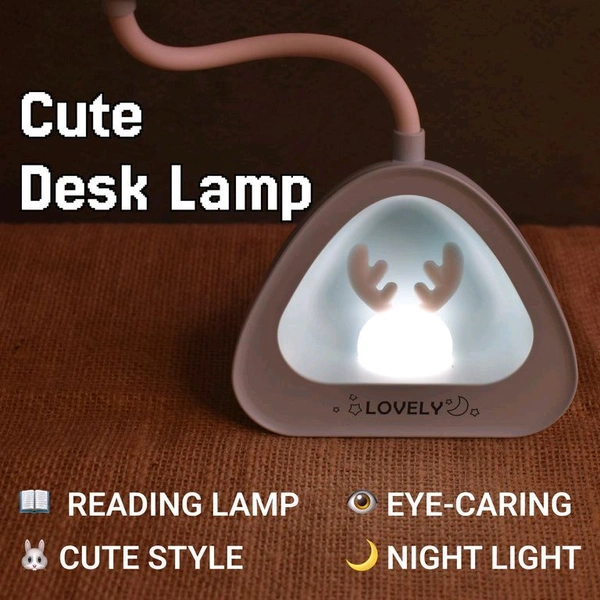 Cute & Lovely LED Desk Lamp – Button Control (1 Pc) Perfect for Reading, Studying, and Cozy Nights