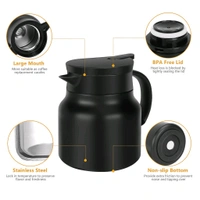 Thermal Coffee Carafe Tea Pot & Water Bottles, with LED Display Temperature Stainless Steel, Double Wall Vacuum Insulated for Home for Office (Bottle 500 ML & Pot 1000 ML / 2 Pc)