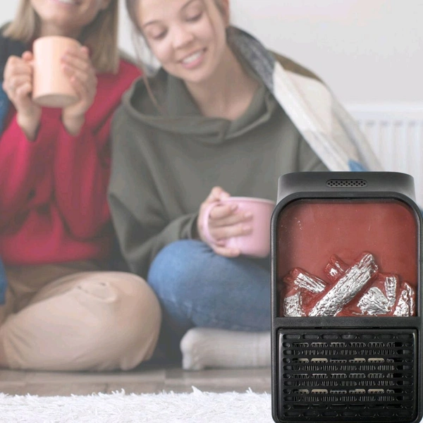 Portable Electric Fireplace lamp LED Flame Heater Log Effect Mini Stove Heater Realistic LED Flame Effect Wall-outlet Flame Heater (900w / 1 Pc)
