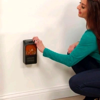 Portable Electric Fireplace lamp LED Flame Heater Log Effect Mini Stove Heater Realistic LED Flame Effect Wall-outlet Flame Heater (900w / 1 Pc)
