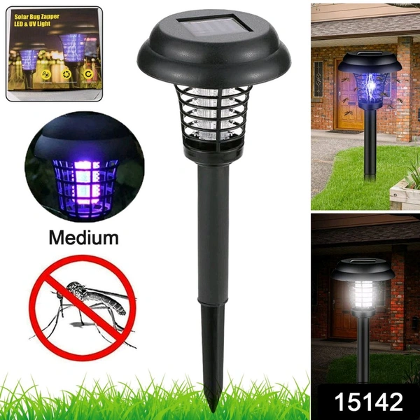 Medium UV LED Solar Powered LED Mosquito Trap / Bug Zapper, Protection Against Mosquito Insects, Solar Lights with Bug Zapper and Garden Lighting, Dual Modes for Small Insects Yard Garden Lawn Light Lamp (1 Pc)
