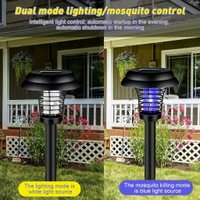 Medium UV LED Solar Powered LED Mosquito Trap / Bug Zapper, Protection Against Mosquito Insects, Solar Lights with Bug Zapper and Garden Lighting, Dual Modes for Small Insects Yard Garden Lawn Light Lamp (1 Pc)
