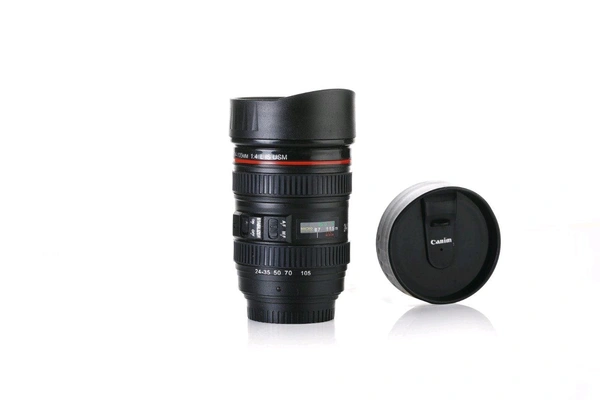 Camera Lens Shaped Coffee Mug Flask with Lid | A Creative and Functional Mug for Everyday Use!