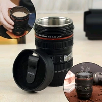Camera Lens Shaped Coffee Mug With Lid camera cup, 350ml