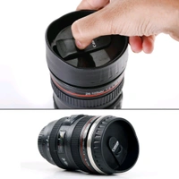 Camera Lens Shaped Coffee Mug With Lid camera cup, 350ml