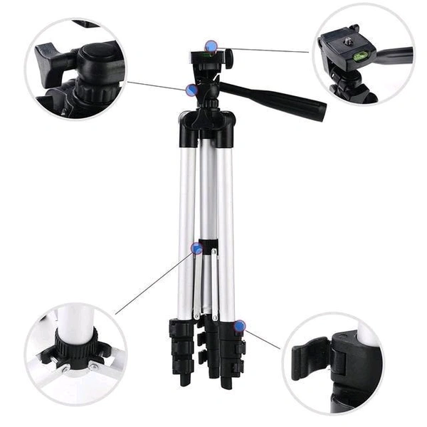 Portable & Foldable Mobile Tripod with Clip Holder Bracket (Recommended For Mobiles)