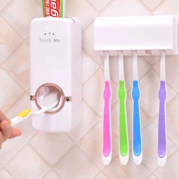 Automatic Toothpaste Dispenser & Tooth Brush Holder