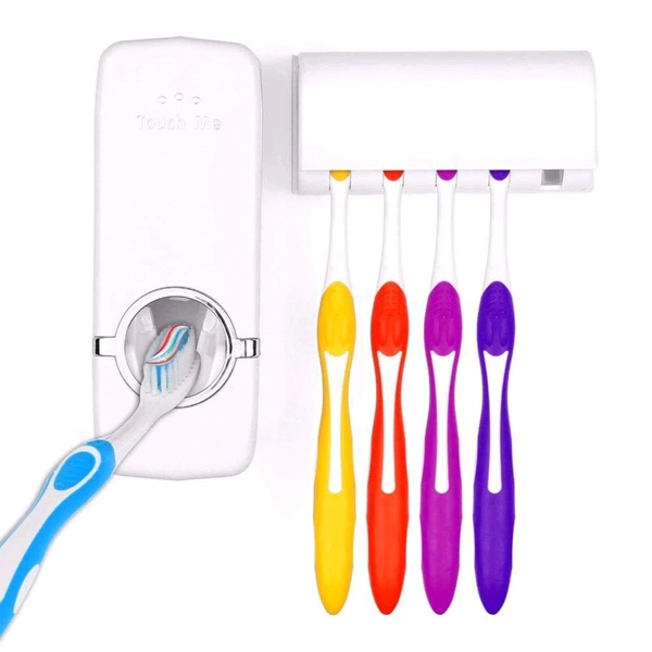 Automatic Toothpaste Dispenser & Tooth Brush Holder