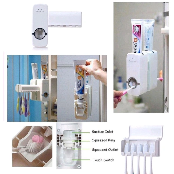Automatic Toothpaste Dispenser & Tooth Brush Holder