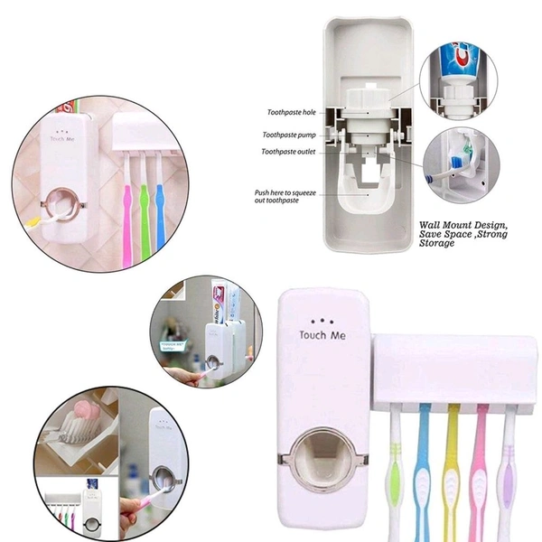 Automatic Toothpaste Dispenser & Tooth Brush Holder