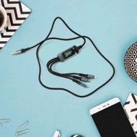 3-in-1 Super Fast Charging Cable 100w, Multifunctional Convenient Super Fast Charging Cable - Nylon Braided Cord, Silicone Zinc Alloy 3 Head Charging Cable