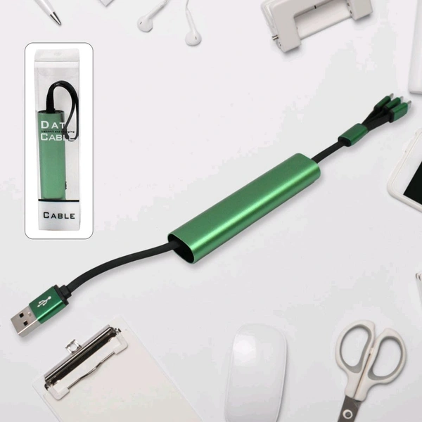 Charging Cable, 3 in 1 Extendable, Data transmit & Charging Cable, Retractable Charging Cord, Tangle proof, Supports 3 Types of Terminals, Compatible with Regular Chargers, Smartphone Compatible, Ultra (1 Pc)