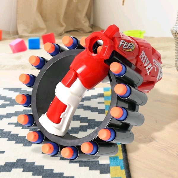 Amazing Toy Gun, Gun for Children, 20 Soft Bullets for Youth Safety, Children's Electric Hand Ring Wheel Soft Bullet Gun, Gift Toys (1 Set)