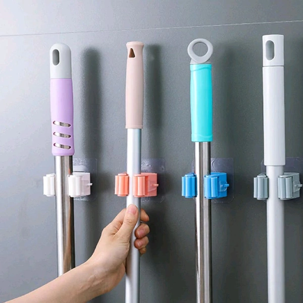 Anti-Slip Wall Mounted Single Mop/Broom Holder (Pack Of 6)