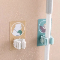 Self Adhesive Reusable Anti-Slip Wall Mounted Storage Rack Mop Holder 