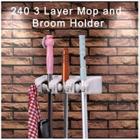  Multipurpose Wall Mounted Organizer Mop And Broom Holder - 3 Layer