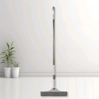 Heavy Duty Dustpan, Plastic Kitchen Wiper, 2 in 1 Adjustable Window Cleaning Squeegee Tool and Long Handle Broom Brush Combo (4 Pcs Combo)