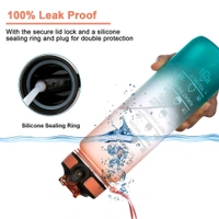 Motivational Water Bottle with Straw & Time Marker, BPA-Free Tritan Portable Gym Water Bottle, Leakproof Reusable, Special Design for Your Sports Activity, Hiking, Camping