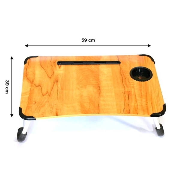 Laptop Table Foldable Portable Notebook Bed Lap Desk Tray Stand Reading Holder with Coffee Cup Slot for Breakfast, Reading & Movie Watching