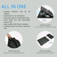 Laptop Stand Suitable Portable Foldable Compatible with MacBook Notebook Tablet Tray Desk Table Book with Free Phone Stand 