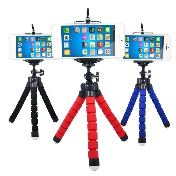 Portable Mini Octopus Tripod Stand with Phone Holder for Live Selfie, Mobile Phone Portable and Adjustable Stent