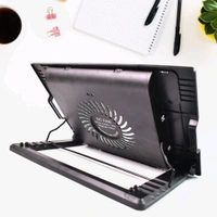Laptop Fan Cooling Pad, Laptop Cooling Pad, Laptop Cooler Portable, Laptop Cooling Pad Bracket, with Fan, Dual USB Ports, Portable Ultra Slim USB Powered 5 Heights Adjustable Laptop Stand (1 Pc)
